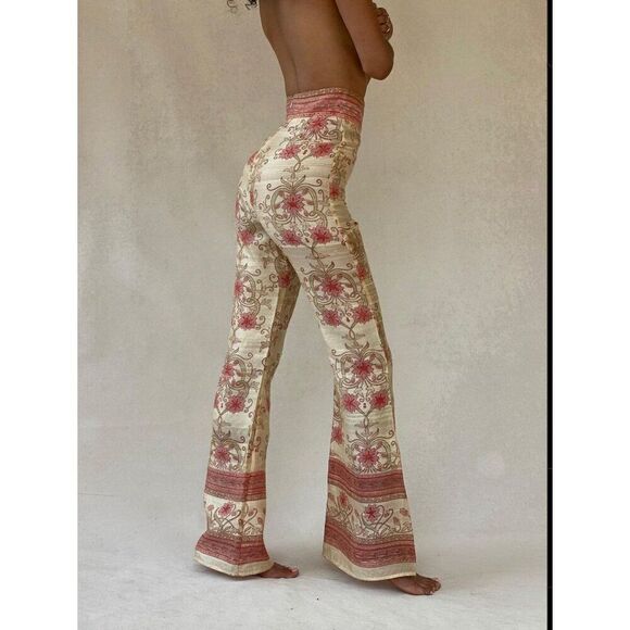 Savannah Morrow Ahimsa Pant in Orla NWT Silk Floral Print High Rise Flare Medium - Picture 5 of 13